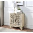 ACME Nalani Wooden Console Table with 2 Mirrored Doors in Antique White