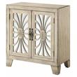 ACME Nalani Wooden Console Table with 2 Mirrored Doors in Antique White