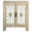 ACME Nalani Wooden Console Table with 2 Mirrored Doors in Antique White
