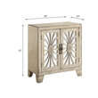 ACME Nalani Wooden Console Table with 2 Mirrored Doors in Antique White