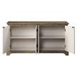 ACME Orana Wooden Engraved Leaf Design Console Table with 4 Doors in Oak