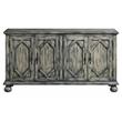 ACME Pavan 4 Doors Wooden Console Table with 2 Shelves Inside in Rustic Gray