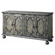 ACME Pavan 4 Doors Wooden Console Table with 2 Shelves Inside in Rustic Gray