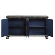 ACME Pavan 4 Doors Wooden Console Table with 2 Shelves Inside in Rustic Gray