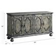 ACME Pavan 4 Doors Wooden Console Table with 2 Shelves Inside in Rustic Gray