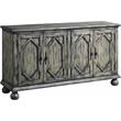 ACME Pavan 4 Doors Wooden Console Table with 2 Shelves Inside in Rustic Gray