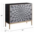 ACME Quilla Wooden Console Table with Metal Legs in Gray and Brass