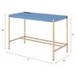 ACME Midriaks Wooden Top Writing Desk with USB Port in Navy Blue and Gold
