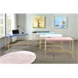 ACME Midriaks Wooden Top Writing Desk with USB Port in Pink and Gold