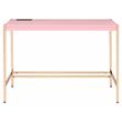 ACME Midriaks Wooden Top Writing Desk with USB Port in Pink and Gold