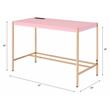 ACME Midriaks Wooden Top Writing Desk with USB Port in Pink and Gold