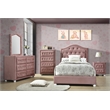 ACME Reggie Twin Bed in Pink Fabric