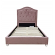 ACME Reggie Twin Bed in Pink Fabric