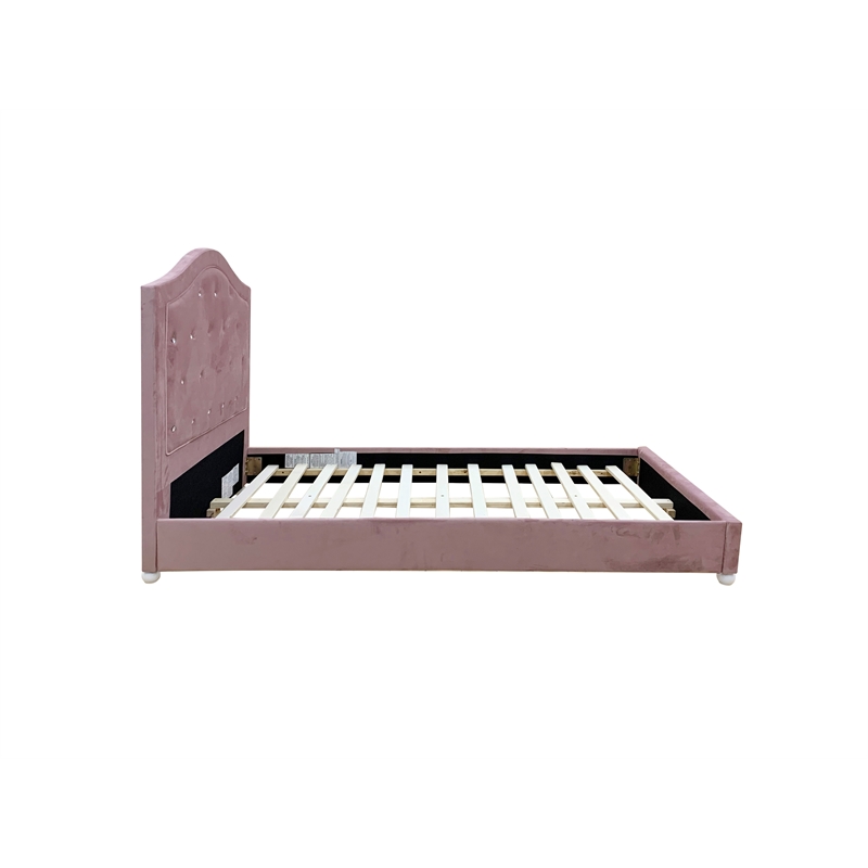 ACME Reggie Twin Bed in Pink Fabric