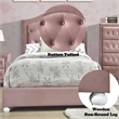 ACME Reggie Twin Bed in Pink Fabric