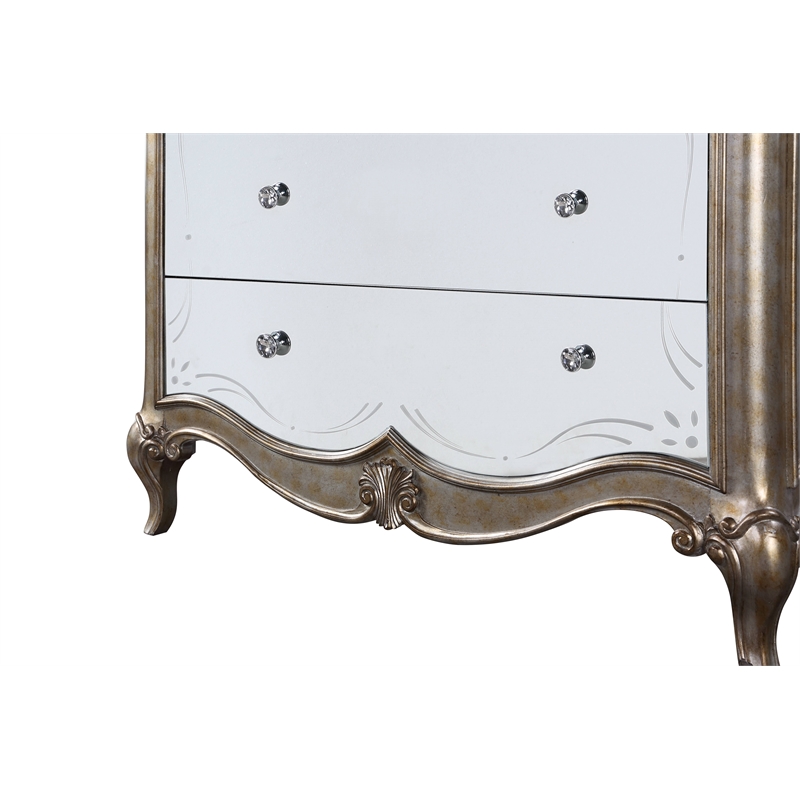ACME Esteban Chest in Antique Champagne Silver Finish