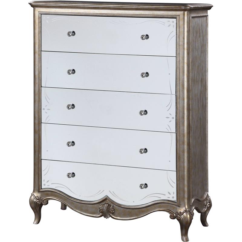 ACME Esteban Chest in Antique Champagne Silver Finish