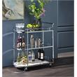 ACME Inyo Metal Frame Serving Cart with Shelf in Clear and Chrome