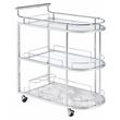 ACME Inyo Metal Frame Serving Cart with Shelf in Clear and Chrome
