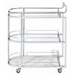 ACME Inyo Metal Frame Serving Cart with Shelf in Clear and Chrome