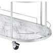 ACME Inyo Metal Frame Serving Cart with Shelf in Clear and Chrome