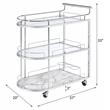 ACME Inyo Metal Frame Serving Cart with Shelf in Clear and Chrome