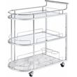 ACME Inyo Metal Frame Serving Cart with Shelf in Clear and Chrome