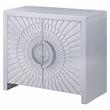 ACME Cicero Wooden Rectangular Console Table with 2 Doors in Platinum