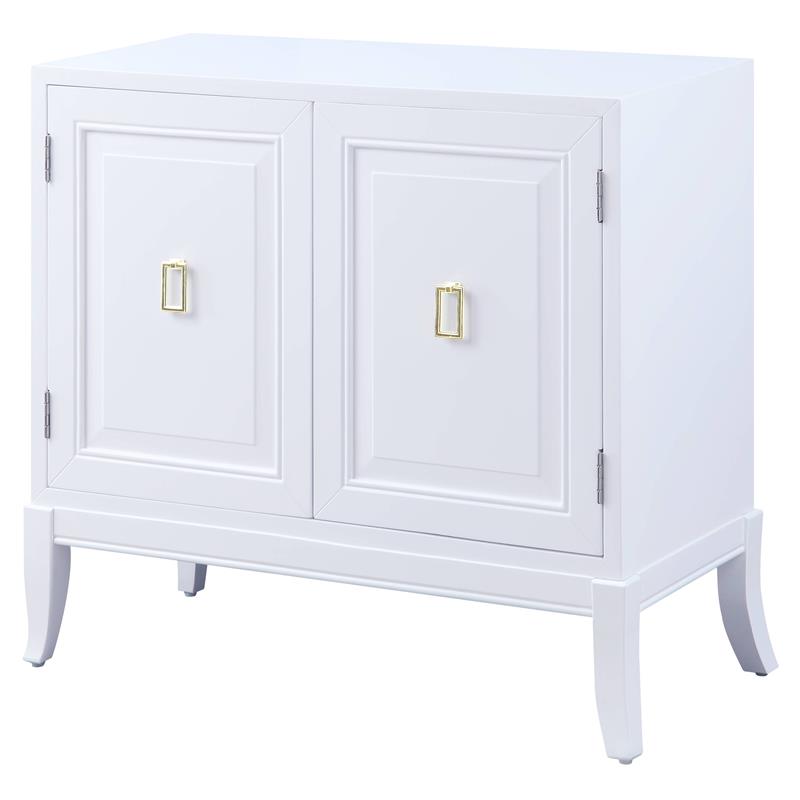 ACME Clem 2 Doors Wooden Console Table with Tapered Leg in White