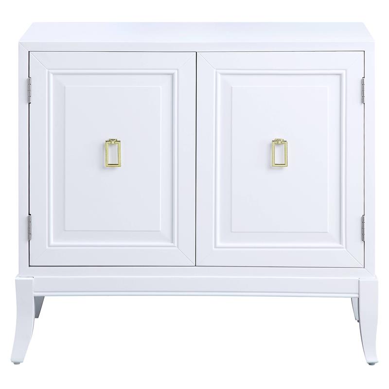 ACME Clem 2 Doors Wooden Console Table with Tapered Leg in White