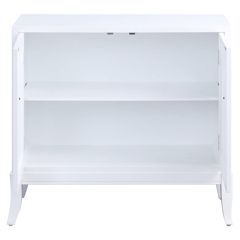 ACME Clem 2 Doors Wooden Console Table with Tapered Leg in White