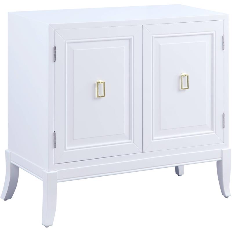 ACME Clem 2 Doors Wooden Console Table with Tapered Leg in White