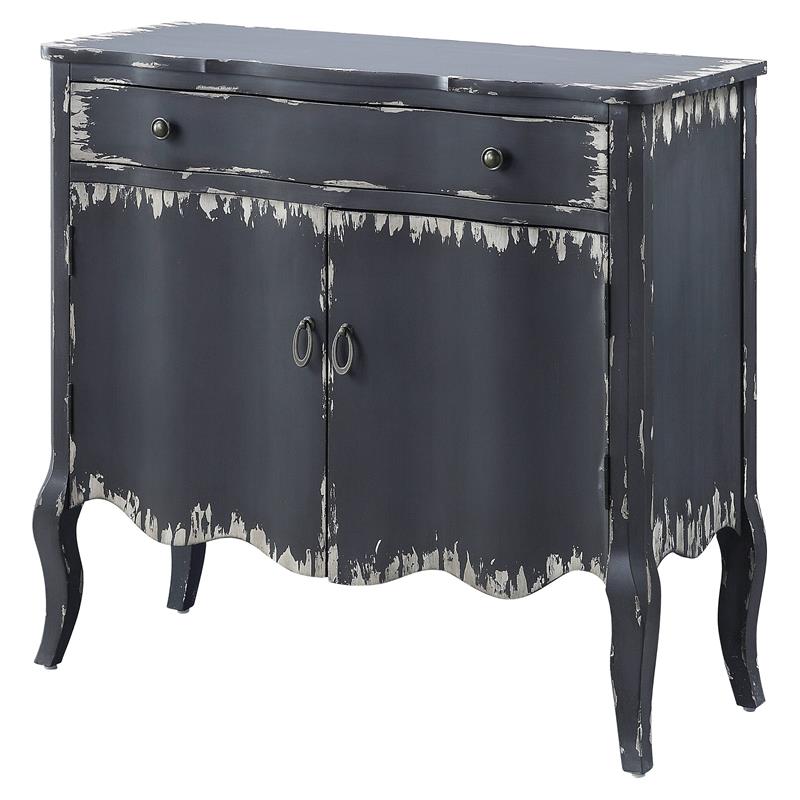 ACME Deianira 2 Doors Wooden Console Table with Storage Drawer in Antique Gray