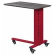 ACME Cargo Metal Base Accent Table with Wall Shelf and Caster Wheels in Red