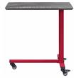 ACME Cargo Metal Base Accent Table with Wall Shelf and Caster Wheels in Red