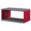 ACME Cargo Metal Base Accent Table with Wall Shelf and Caster Wheels in Red