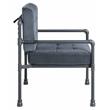 ACME Brantley Tufted Velvet Upholstered Chair with Pillow in Gray and Sandy Gray