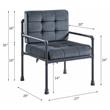 ACME Brantley Tufted Velvet Upholstered Chair with Pillow in Gray and Sandy Gray