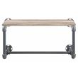 ACME Brantley Metal Wall Rack with Wooden Shelf in Oak and Sandy Gray