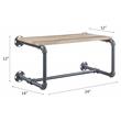 ACME Brantley Metal Wall Rack with Wooden Shelf in Oak and Sandy Gray