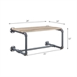 ACME Brantley Metal Wall Rack with Wooden Shelf in Oak and Sandy Gray