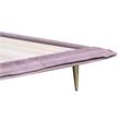 ACME Metis Top Grain Leather Upholstered Queen Bed with Metal Legs in Pink