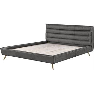 ACME Doris Top Grain Leather Upholstered Eastern King Bed in Gray