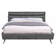 ACME Doris Top Grain Leather Upholstered Queen Bed with Tufted Headboard in Gray