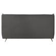 ACME Doris Top Grain Leather Upholstered Queen Bed with Tufted Headboard in Gray