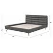 ACME Doris Top Grain Leather Upholstered Queen Bed with Tufted Headboard in Gray