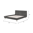 ACME Doris Top Grain Leather Upholstered Queen Bed with Tufted Headboard in Gray