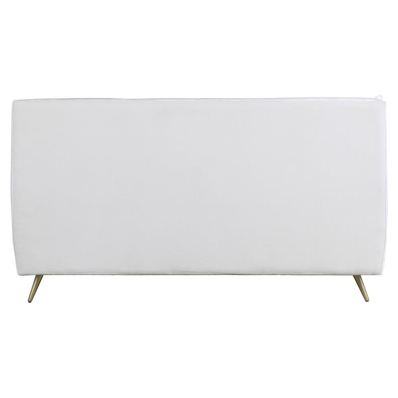 ACME Doris Top Grain Leather Upholstered Eastern King Bed in Vintage White