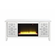ACME Noralie TV Stand with Fireplace in Mirrored & Faux Diamonds