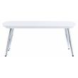 ACME Patina Wood Coffee Table with Pull-out Top in White and Chrome